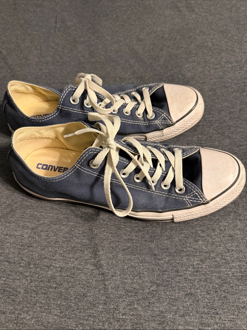Converse Low Top Sneakers in Navy and White Canvas